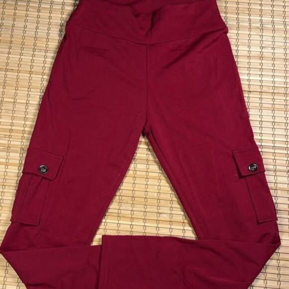 Pants - Red Cargo Leggings